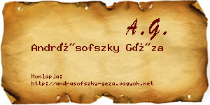 Andrásofszky Géza névjegykártya